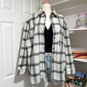 Forever 21 Monochrome Plaid Top Shacket